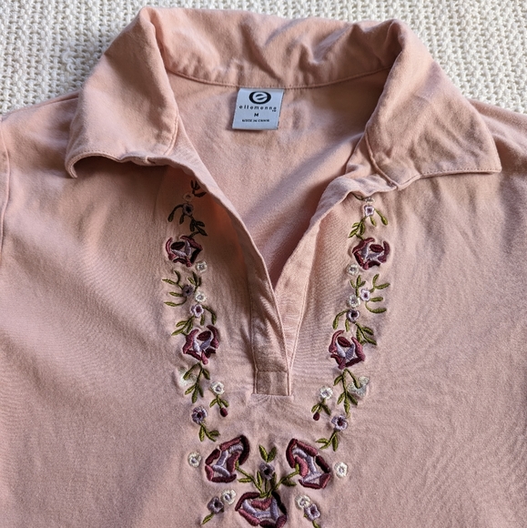 VTG y2k Ellemenno Shirt Women's/Teen Medium Short Sleeve 90’s USA Embroidered - Picture 3 of 8